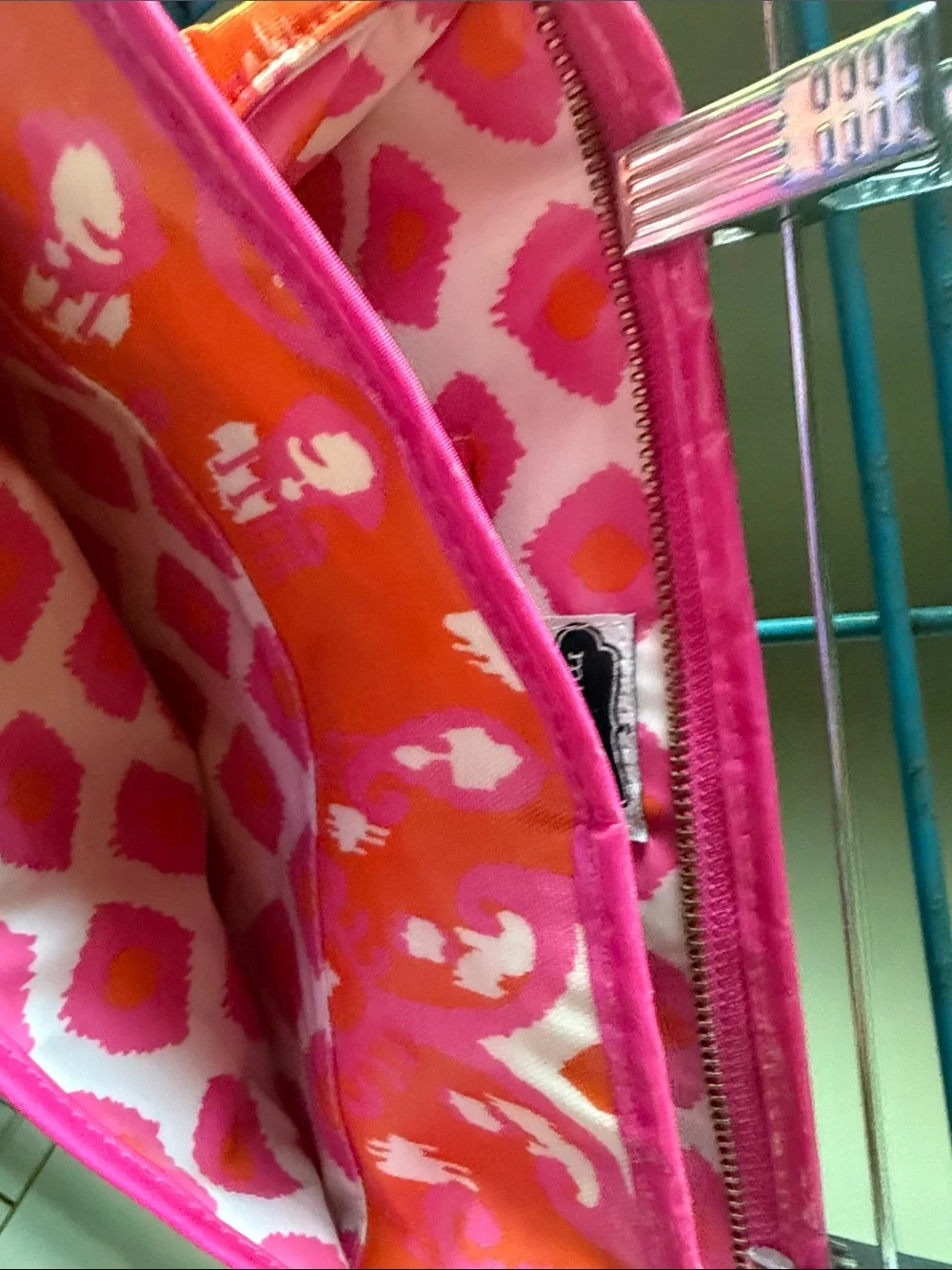 Mud Pie Orange and Pink Ikat Wristlet Pouch